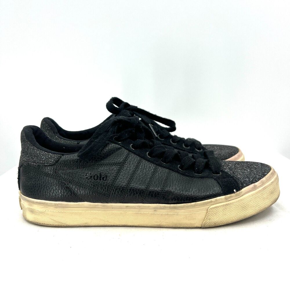 Gola Orchid II Glitter Black Sneakers Womens US 9 UK 7 Low Top Lace Up Trainers